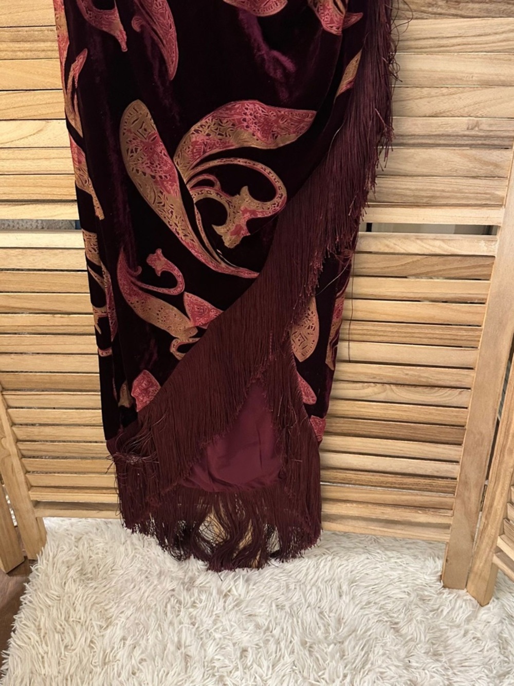 Retrofête Iridessa Velvet Fringe Hem Dress size M_NWT - Picture 10 of 11